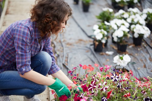 Gardener preparing a safe outdoor work area