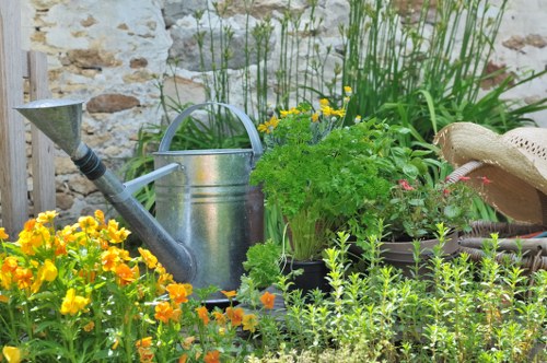 Professional gardener reviewing a service booking